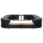 vidaXL Cadre de spa carré Noir 268x268x55 cm Résine tressée