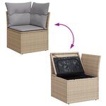 vidaXL Ensemble de 9 pièces de canapé de jardin avec coussins beige en poly rotin acacia