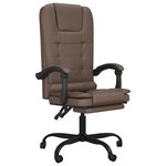 Fauteuil de massage inclinable de bureau informatique étude similicuir brun 02_0025410