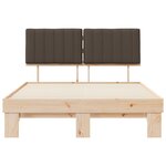 vidaXL Cadre de lit avec tête de lit rembourrée Taupe 140 x 190 cm
