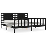 vidaXL Cadre de lit sans matelas noir 200x200 cm bois massif de pin