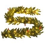 vidaXL Arbres de Noël artificiels 2 Pièces et couronne  guirlande et LED