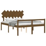 vidaXL Lit pour personne âgée et tête de lit très grand bois massif