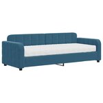 vidaXL Lit de jour avec matelas bleu 80x200 cm velours