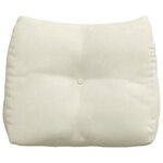 vidaXL Coussin de Dos Crème 60 x 24 x 50 cm Velours