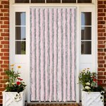 vidaXL Rideau anti-mouches gris argenté et rose 90x220 cm chenille