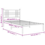 vidaXL Cadre de lit métal sans matelas avec tête de lit noir 107x203cm