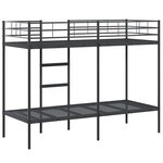 vidaXL Lit superposé sans matelas noir 75x190 cm acier