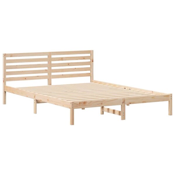 vidaXL Cadre de lit Marron 160 x 210 cm Bois massif en pin