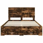vidaXL Cadre de lit Chêne fumé 140 x 190 cm Bois d'ingénierie