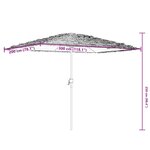 vidaXL Parasol de jardin avec LED et mât en acier marron 300x200x250cm