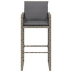 vidaXL Tabourets de bar jardin coussins lot de 2 gris résine tressée