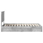 vidaXL Lit de Rangement Gris béton 90 x 190 cm Bois d'ingénierie