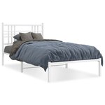 vidaXL Cadre de lit métal avec tête de lit blanc 90x190 cm