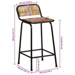 vidaXL Tabourets de bar lot de 2 46x35 5x80cm bois massif récupération