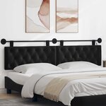 vidaXL Tête de lit suspendue Avec lumière LED Noir Velours