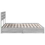 vidaXL Lit de Rangement Gris Sonoma 180 x 200 cm Bois d'ingénierie
