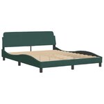 vidaXL Cadre de lit avec LED sans matelas Hanko vert foncé 160x200 cm velours