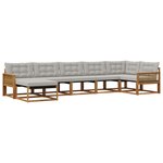 vidaXL Ensemble de canapés d'extérieur 7 Pièces Naturel et gris clair
