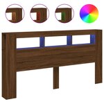vidaXL Tête de lit à LED chêne marron 200x18 5x103 5cm bois ingénierie