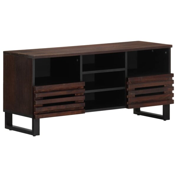 vidaXL Meuble TV marron 100x34x46 cm bois massif manguier