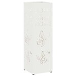 vidaXL Porte-parapluie Blanc 15 5 x 15 5 x 49 cm Acier
