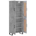 vidaXL Buffet haut Gris béton 69 5x34x180 cm Bois d'ingénierie