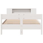 vidaXL Lit bibliothèque sans matelas blanc 160x200 cm bois pin massif