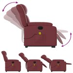 vidaXL Fauteuil inclinable de massage électrique rouge bordeaux