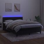 vidaXL Sommier à lattes de lit avec matelas et LED Noir 140x200 cm