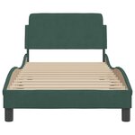 vidaXL Cadre de lit avec tête de lit Vert foncé 80x200 cm Velours