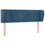 vidaXL Tête de lit avec oreilles Bleu foncé 147x23x78/88 cm Velours