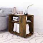 vidaXL Table d'appoint Chêne fumé 70x35x55 cm Bois d'ingénierie