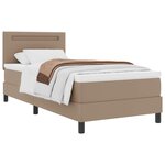 vidaXL Lit à ressorts avec matelas Cappuccino 100 x 200 cm Simili cuir