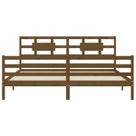 vidaXL Cadre de lit avec tête de lit marron miel 200x200cm bois massif