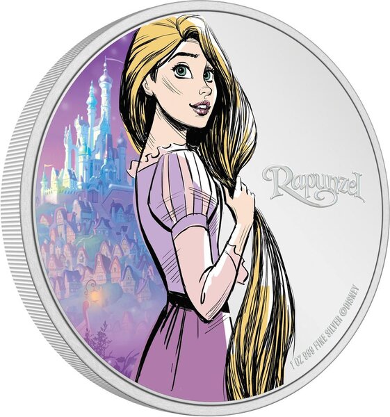 Pièce de monnaie en Argent 2 Dollars g 31.1 (1 oz) Millésime 2024 Disney Princess RAPUNZEL