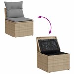 vidaXL Salon de jardin avec coussins 9 Pièces beige résine tressée