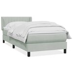 vidaXL Sommier à lattes de lit et matelas gris clair 80x210 cm velours