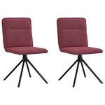 vidaXL Chaises à manger lot de 2 rouge bordeaux tissu