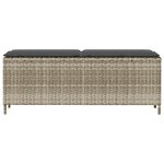 vidaXL Banc de jardin coussin gris clair 110x30x40 5 cm résine tressée