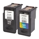 Pack de 2 cartouches d'encre authentiques Canon 560/561 Noir et couleurs - programme SECOND