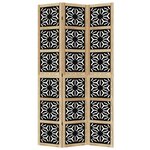 vidaXL Cloison de séparation 3 panneaux marron noir paulownia massif