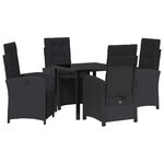 vidaXL Ensemble de salle à manger pour jardin 5 Pièces Noir polyrotin