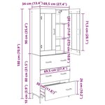 vidaXL Haut Armoire avec tiroir 2 Pièces Bois Ancien Bois d'ingénierie
