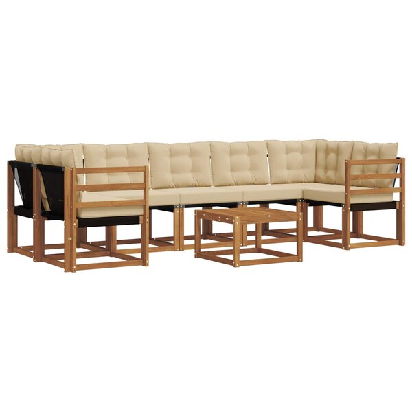 vidaXL Ensemble de canapés d'extérieur 8 pc Naturel et Beige