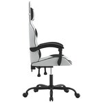 vidaXL Chaise de jeu Blanc et noir Similicuir