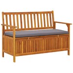 vidaXL Banc de rangement de jardin 120 cm Bois d'acacia solide