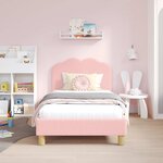 vidaXL Cadre de lit pour enfants avec tête de lit Rose 80 x 160 cm