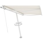 vidaXL Auvent automatique sur pied 350x250 cm Crème