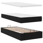 VidaXL Cadre de lit ottoman avec matelas noir 100x200cm velours